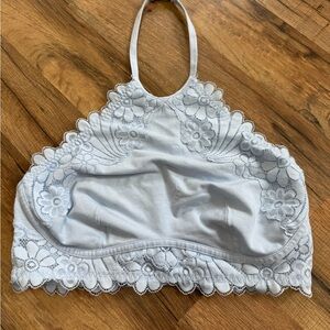 Colsie Lace Halter Bralette in Soft Blue